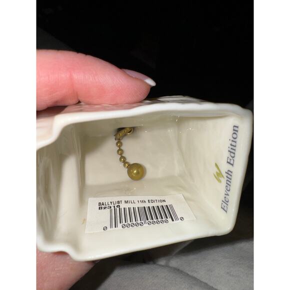 NWB Vintage Irish Belleek Porcelain Christmas ornament Ballylist Mill With Box - Picture 8 of 16